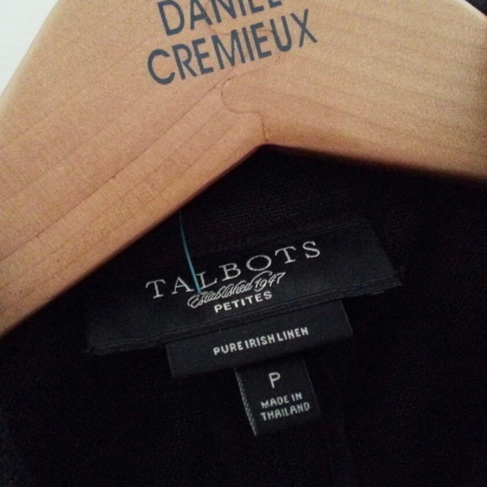 Talbots Black Pure Irish Linen Top